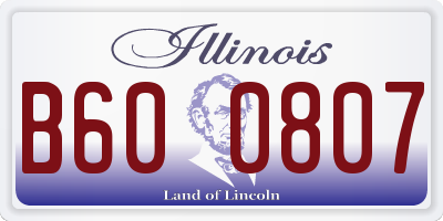 IL license plate B600807