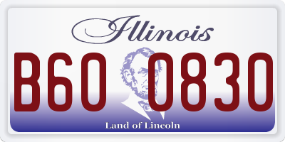 IL license plate B600830