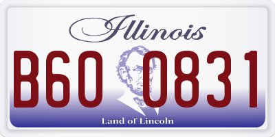 IL license plate B600831