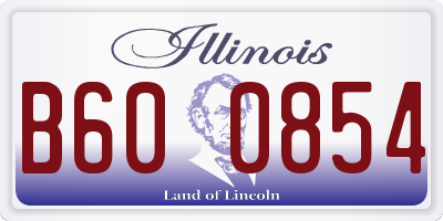 IL license plate B600854