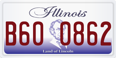 IL license plate B600862