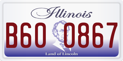 IL license plate B600867