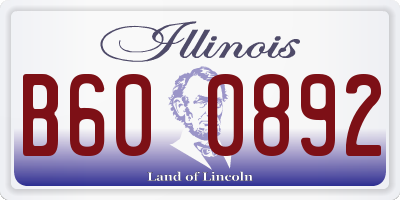 IL license plate B600892