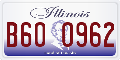 IL license plate B600962