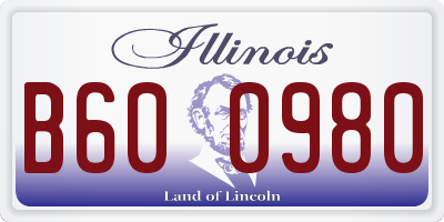IL license plate B600980