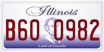 IL license plate B600982