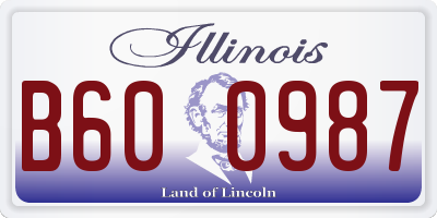 IL license plate B600987