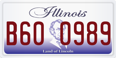 IL license plate B600989