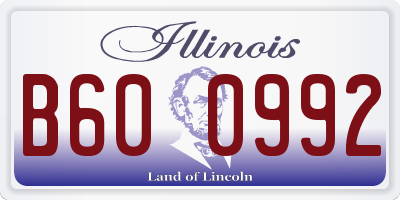 IL license plate B600992