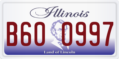 IL license plate B600997