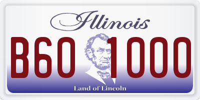 IL license plate B601000