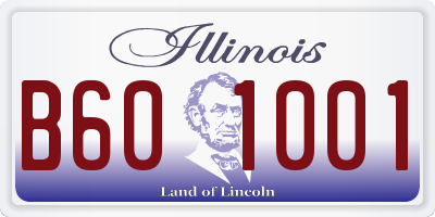 IL license plate B601001