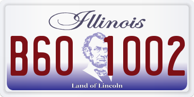 IL license plate B601002