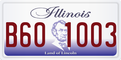 IL license plate B601003