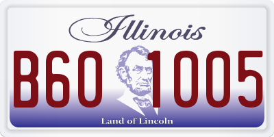 IL license plate B601005