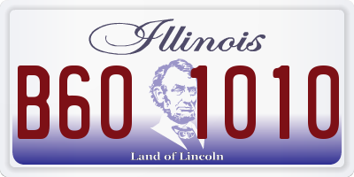 IL license plate B601010