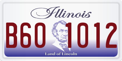 IL license plate B601012