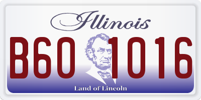 IL license plate B601016