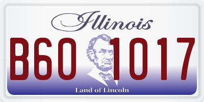 IL license plate B601017