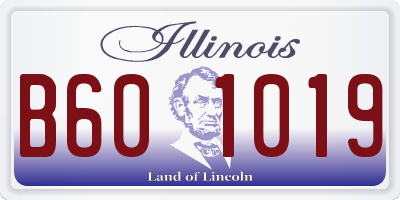 IL license plate B601019