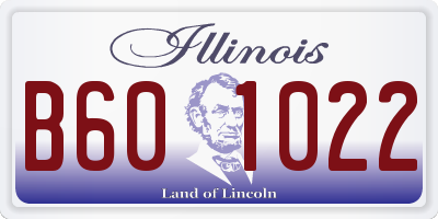 IL license plate B601022