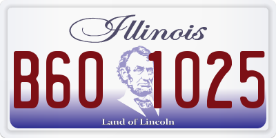 IL license plate B601025