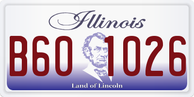IL license plate B601026