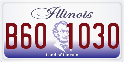 IL license plate B601030