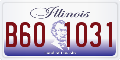 IL license plate B601031