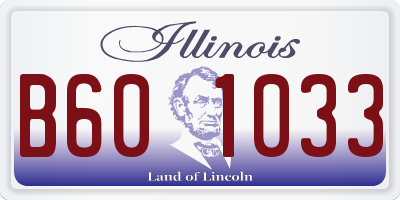 IL license plate B601033