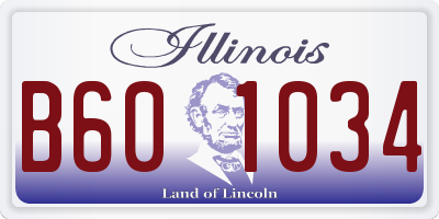 IL license plate B601034