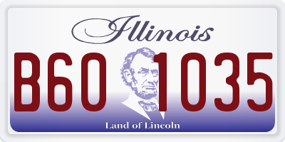 IL license plate B601035