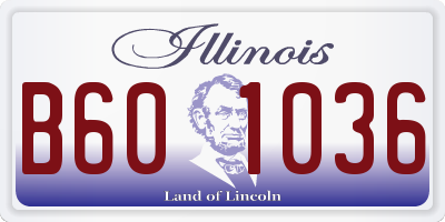 IL license plate B601036