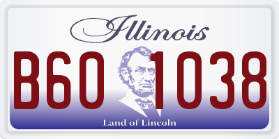 IL license plate B601038