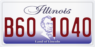 IL license plate B601040