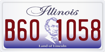 IL license plate B601058