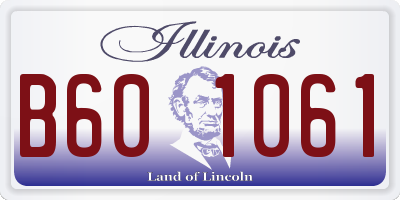 IL license plate B601061