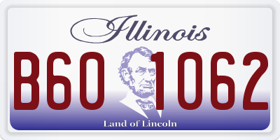 IL license plate B601062
