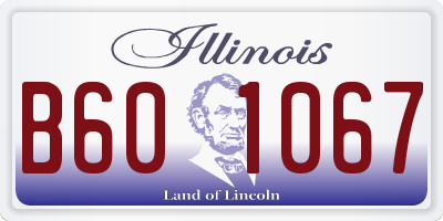 IL license plate B601067