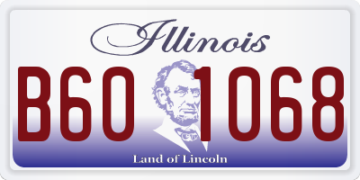 IL license plate B601068