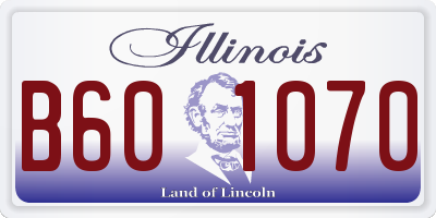 IL license plate B601070