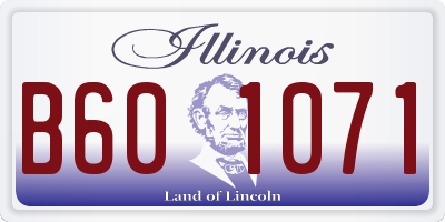 IL license plate B601071
