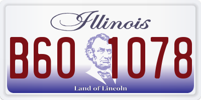 IL license plate B601078