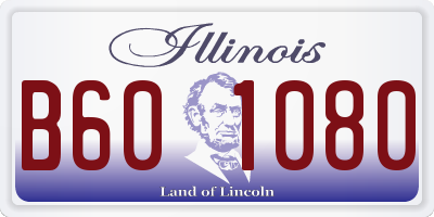 IL license plate B601080