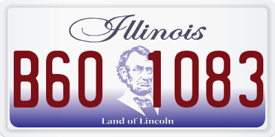 IL license plate B601083