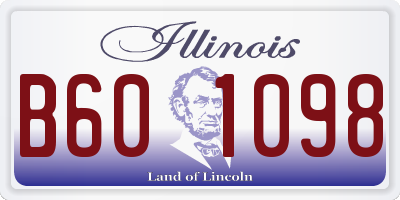 IL license plate B601098
