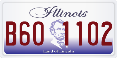 IL license plate B601102