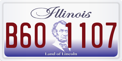 IL license plate B601107