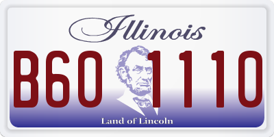 IL license plate B601110