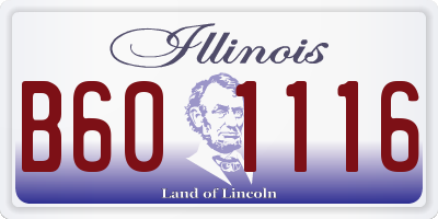 IL license plate B601116